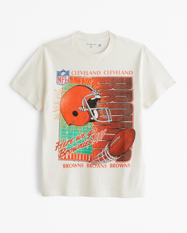 Cleveland Browns Graphic Tee, Cream - Browns view 1