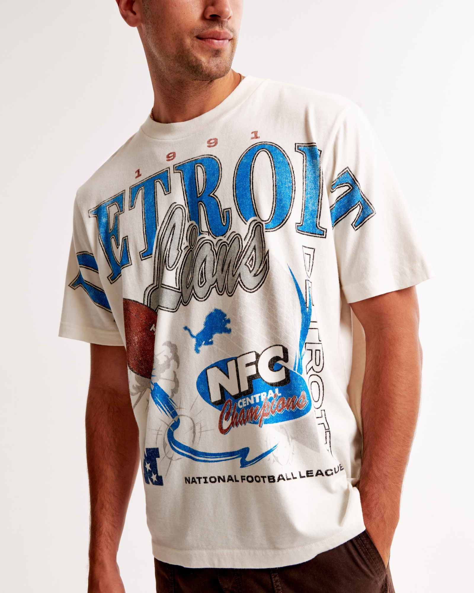 Men's Detroit Lions Vintage-Inspired Graphic Tee | Men's Clearance