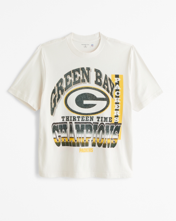 Green Bay Packers Vintage-Inspired Graphic Tee, Cream