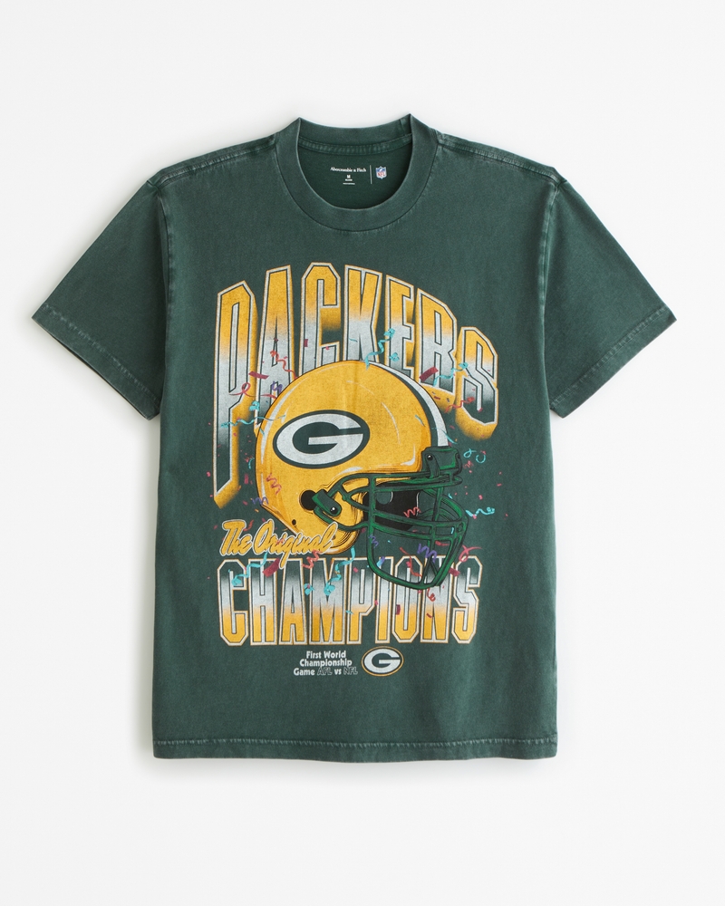 Men s Green Bay Packers Graphic Tee in Deep Green Size S Abercrombie Fitch