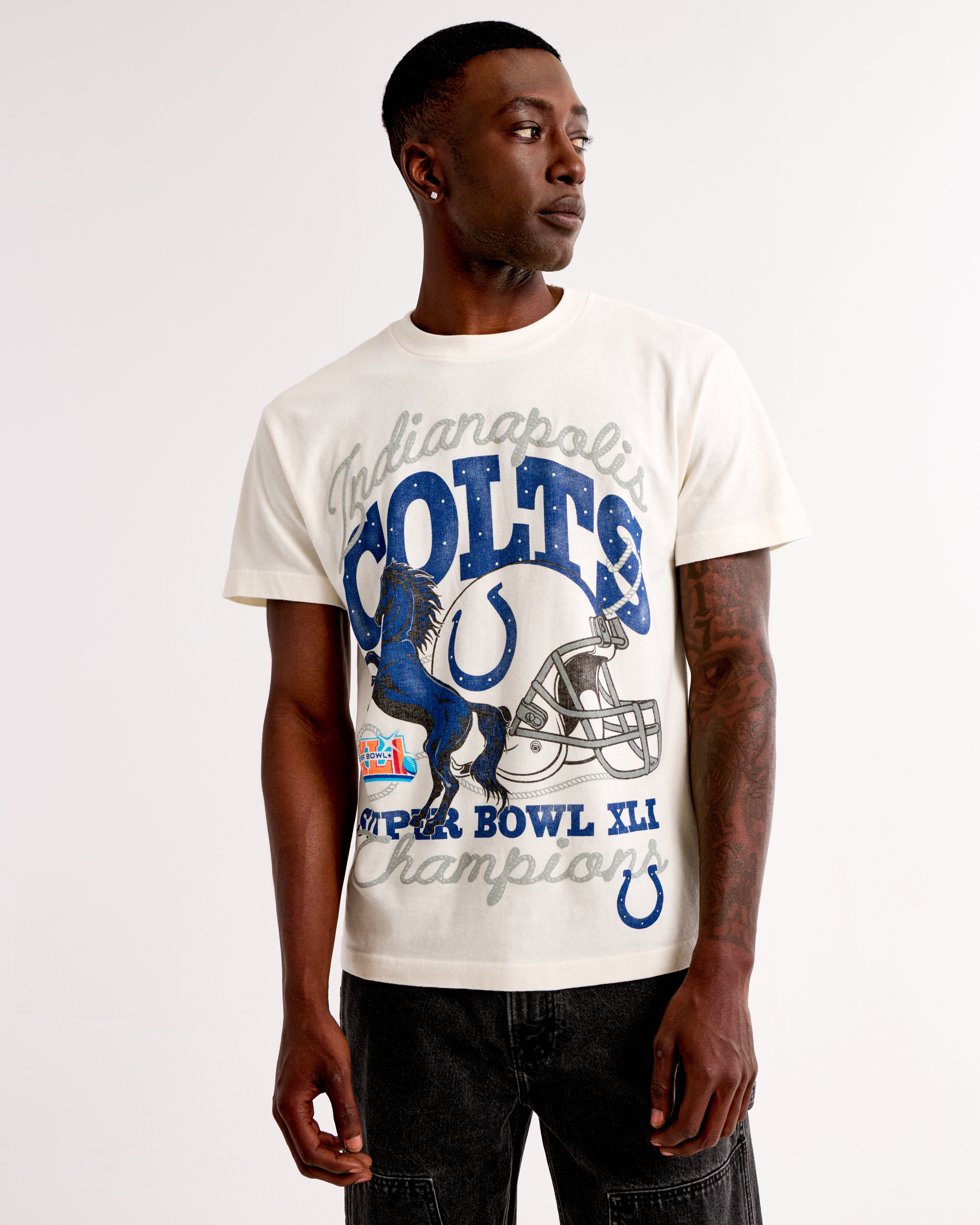 Abercrombie & Fitch Indianapolis Colts Graphic Tee In White