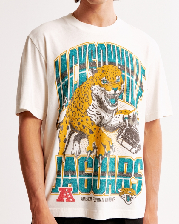 Jacksonville Jaguars Vintage-Inspired Graphic Tee, Cream view 1