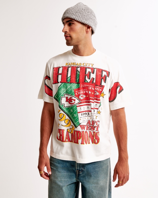 Kansas City Chiefs Vintage-Inspired Graphic Tee, Cream