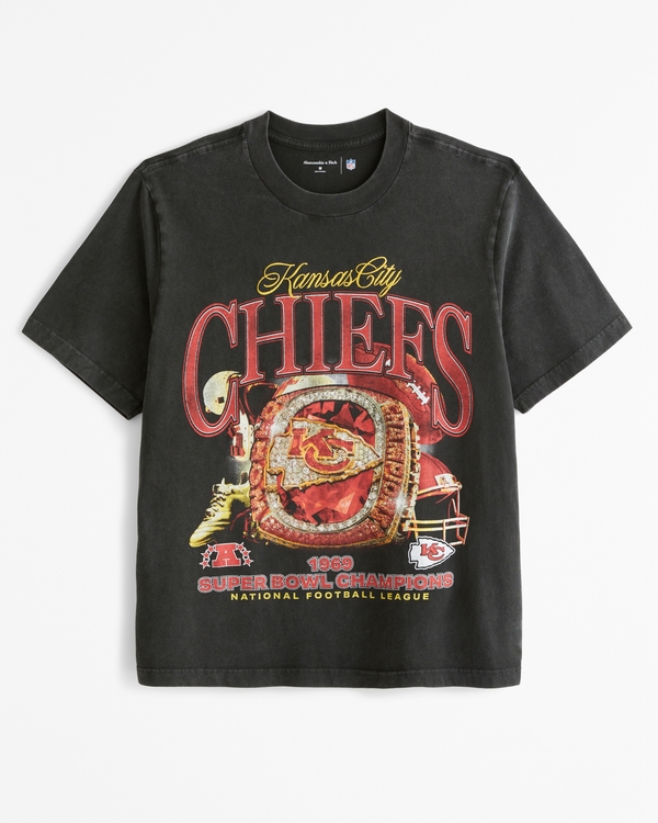 Kansas City Chiefs Vintage-Inspired Graphic Tee, Black - Chiefs view 1