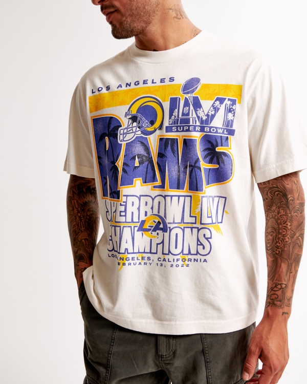 Los Angeles Rams Vintage-Inspired Graphic Tee, Cream - Rams view 1