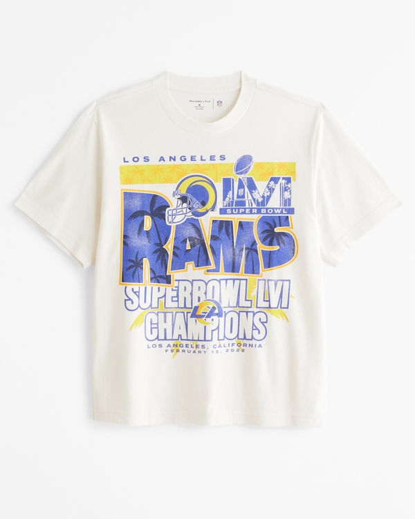 Los Angeles Rams Vintage-Inspired Graphic Tee, Cream - Rams view 1