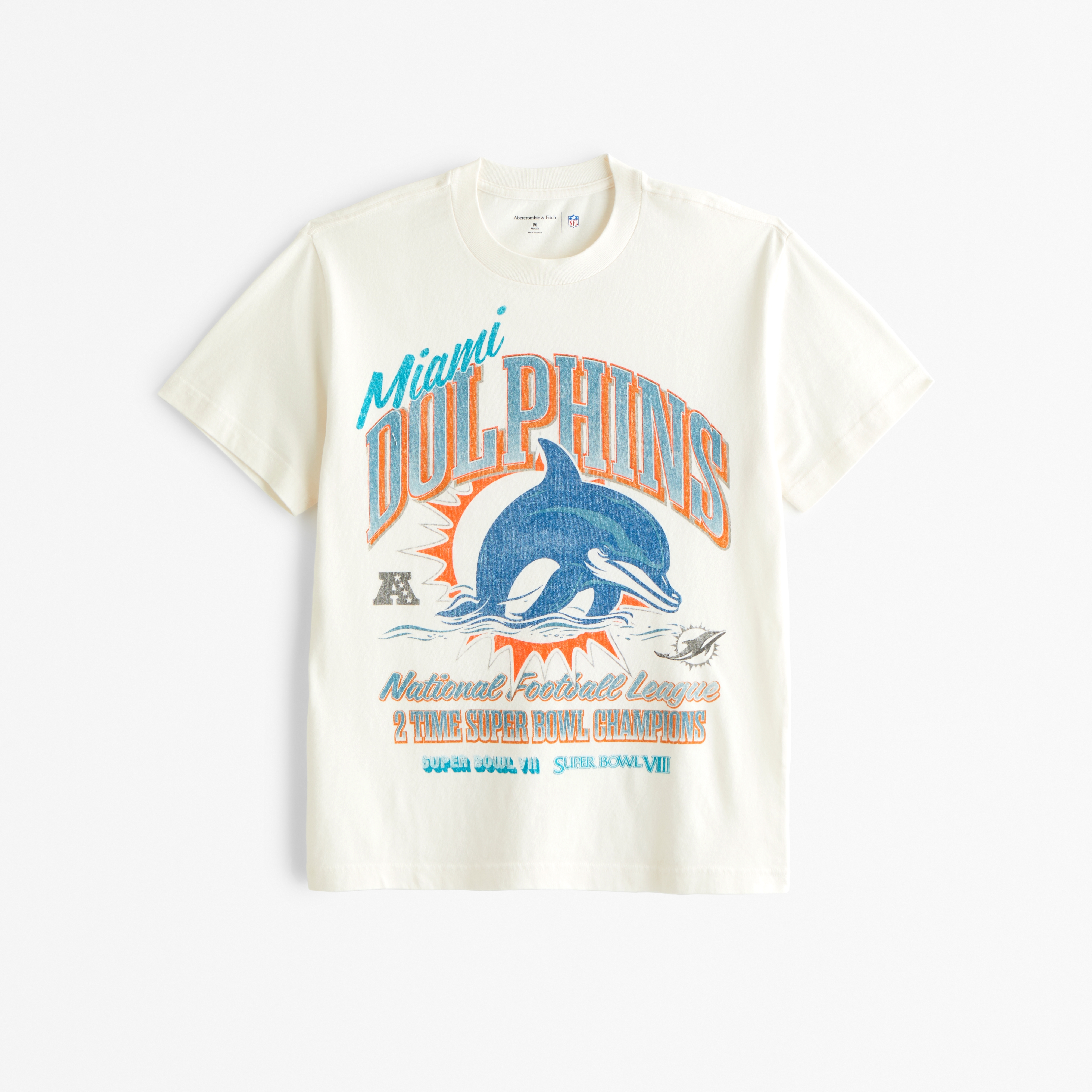 Abercrombie & Fitch Miami Dolphins Graphic Tee In White