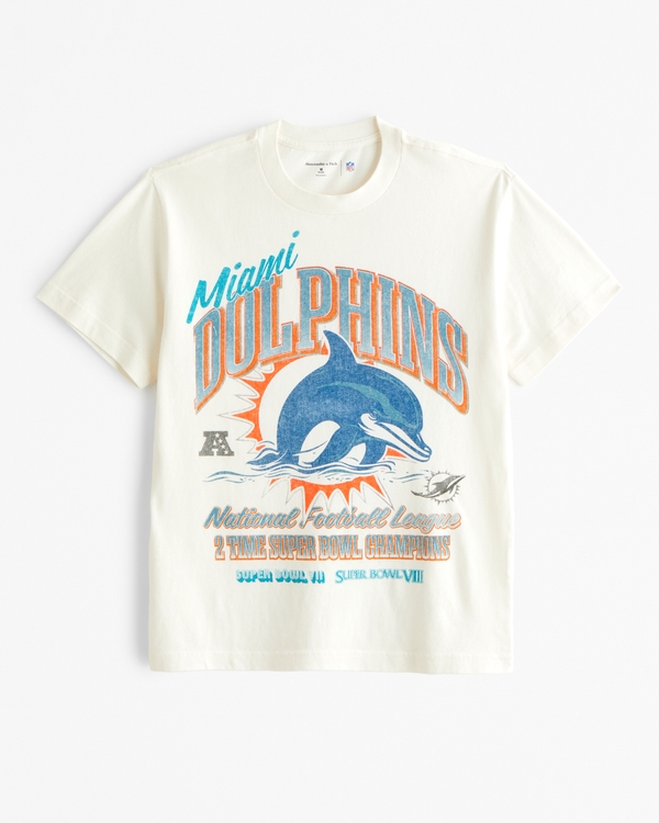 Miami Dolphins Graphic Tee, Cream view 1