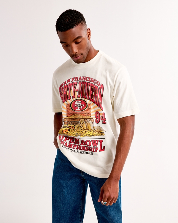 San Francisco 49ers Vintage-Inspired Graphic Tee, Cream