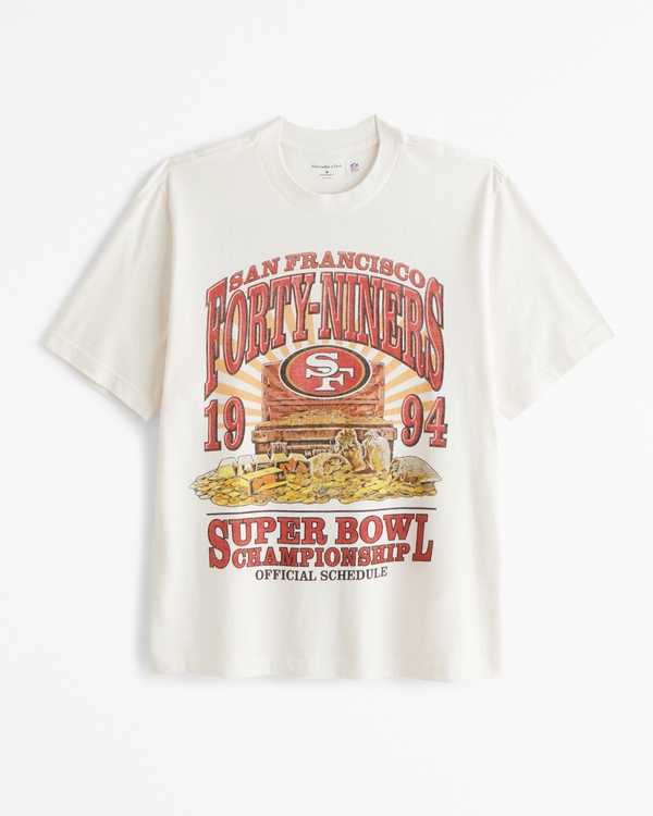 San Francisco 49ers Vintage-Inspired Graphic Tee, Cream - 49ers view 1