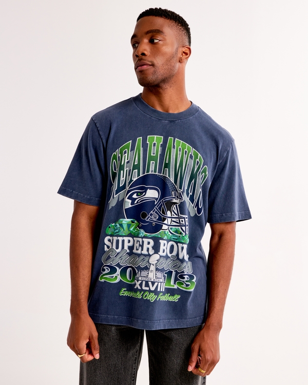 Seattle Seahawks Vintage-Inspired Graphic Tee, Sapphire