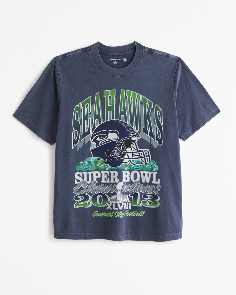 Men s Seattle Seahawks Vintage Inspired Graphic Tee Men s Tops Abercrombie