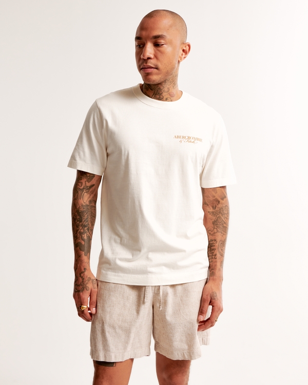 Classic Polished Graphic Logo Tee, Cream