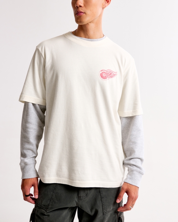 Detroit Red Wings Vintage-Inspired Graphic Tee, Cream