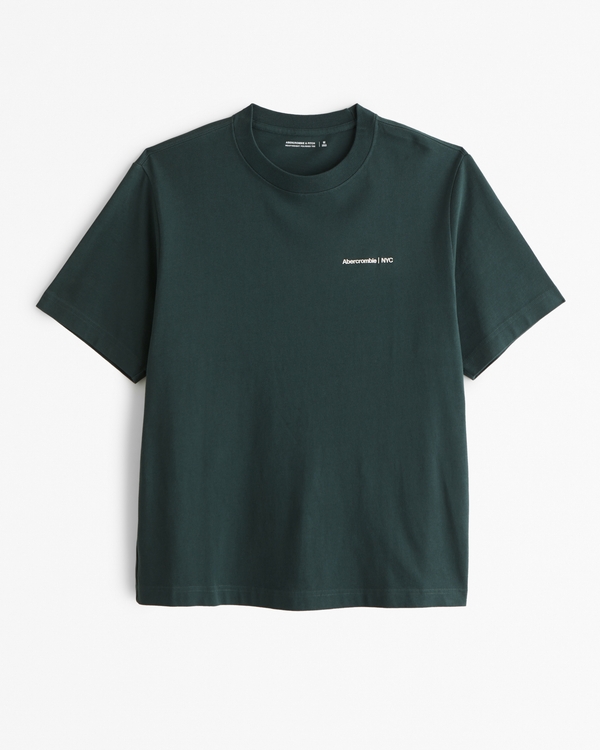 Premium Polished Micro-Logo Tee, Dark Green