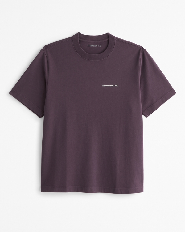 Premium Polished Micro-Logo Tee, Deep Purple