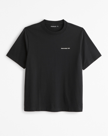 Abercrombie & Fitch アバクロ★ポリッシュロゴ Tシャツ 送関込 メンズ プレミアム ポリッシュ マイクロロゴTシャツ | メンズ