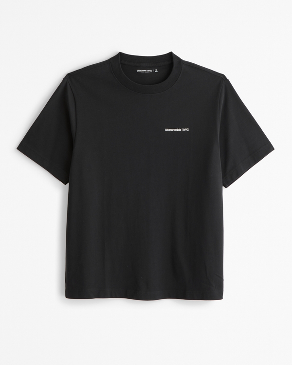 Premium Polished Micro-Logo Tee, Black