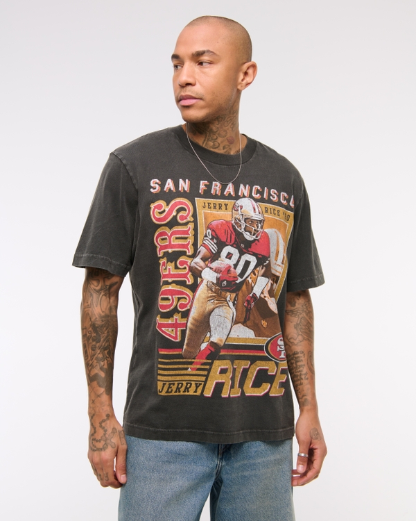 Jerry Rice Vintage-Inspired Graphic Tee, Black