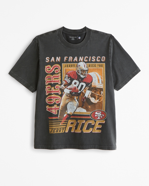 Jerry Rice Vintage-Inspired Graphic Tee, Black