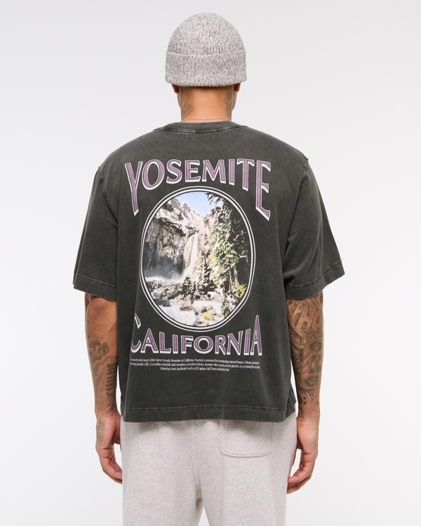 Cropped Yosemite Graphic Tee, Black