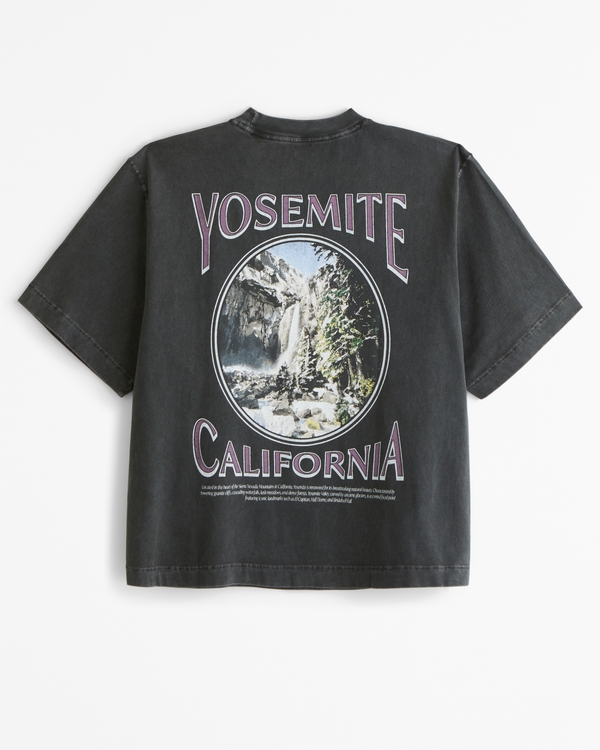 Cropped Yosemite Graphic Tee, Black