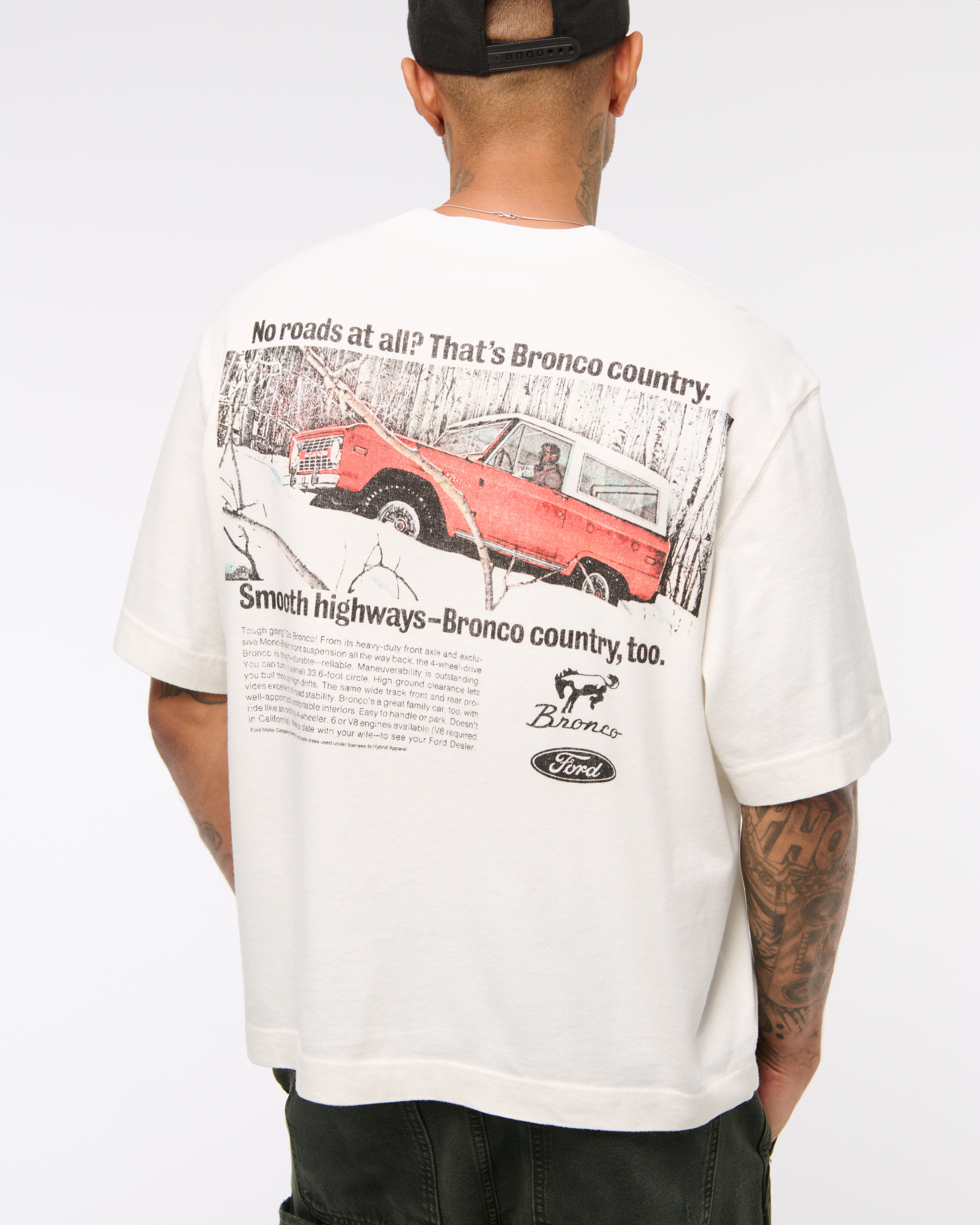 Men's Cropped Bronco Graphic Tee | Men's Clearance
