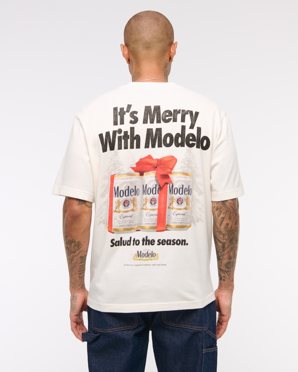 Modelo Vintage-Inspired Graphic Tee, Cream view 1