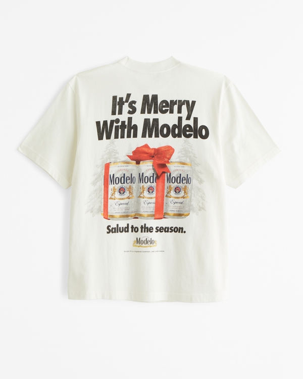 Modelo Vintage-Inspired Graphic Tee, Cream