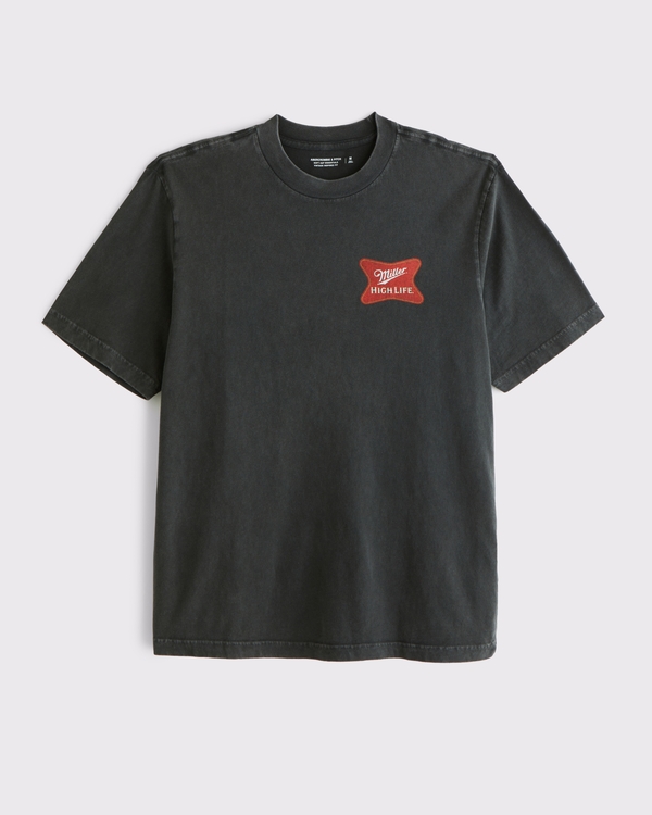 Miller High Life Vintage-Inspired Graphic Tee, Black view 2