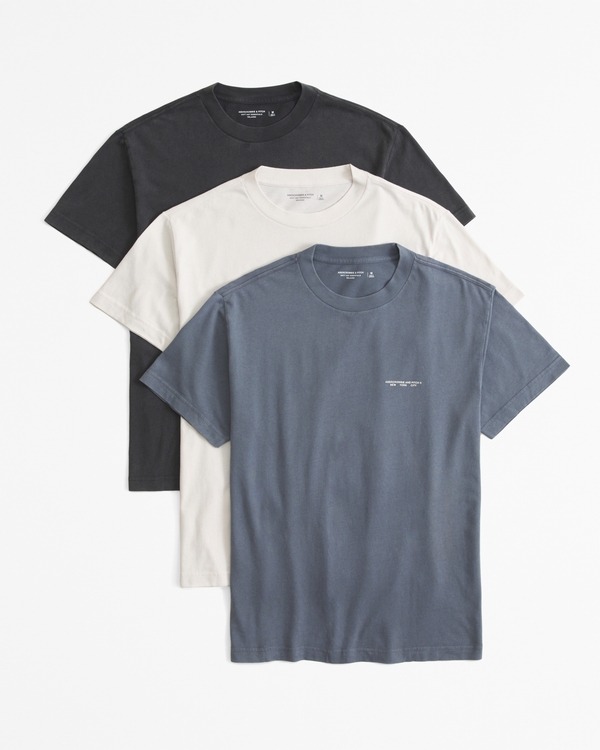3-Pack Micro-Logo Tees, Stormy Gray Multicolor view 1