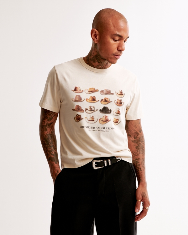 Western Shrunken Graphic Tee, Warm Beige