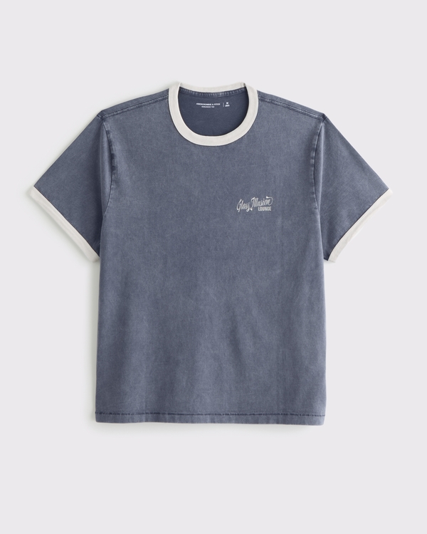 Cocktail Lounge Shrunken Graphic Tee, Sapphire view 2