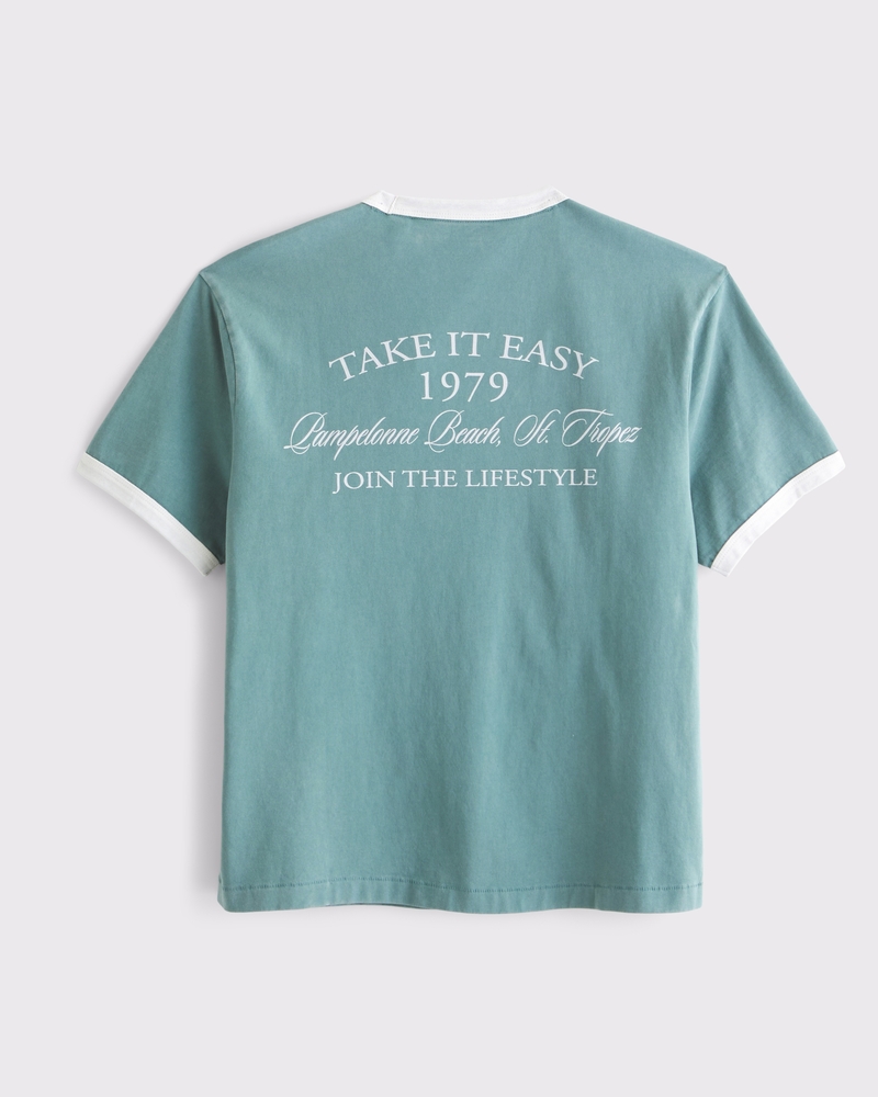 Sporty Shrunken Graphic Tee