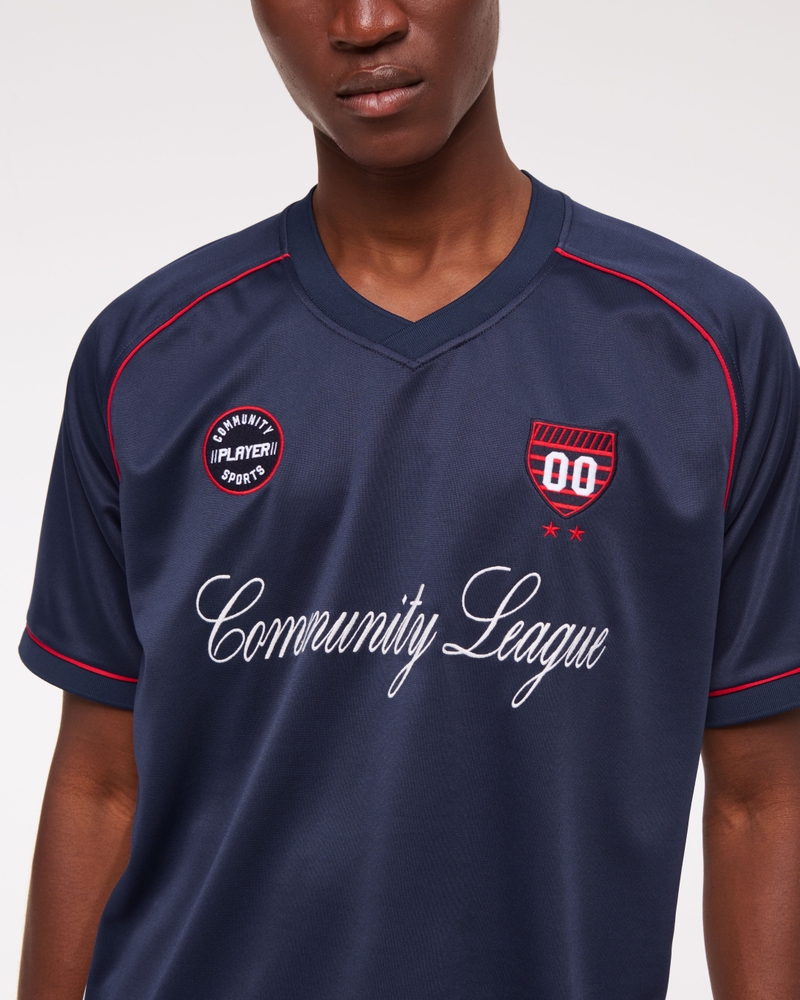 Cropped Soccer-Inspired Graphic Tee