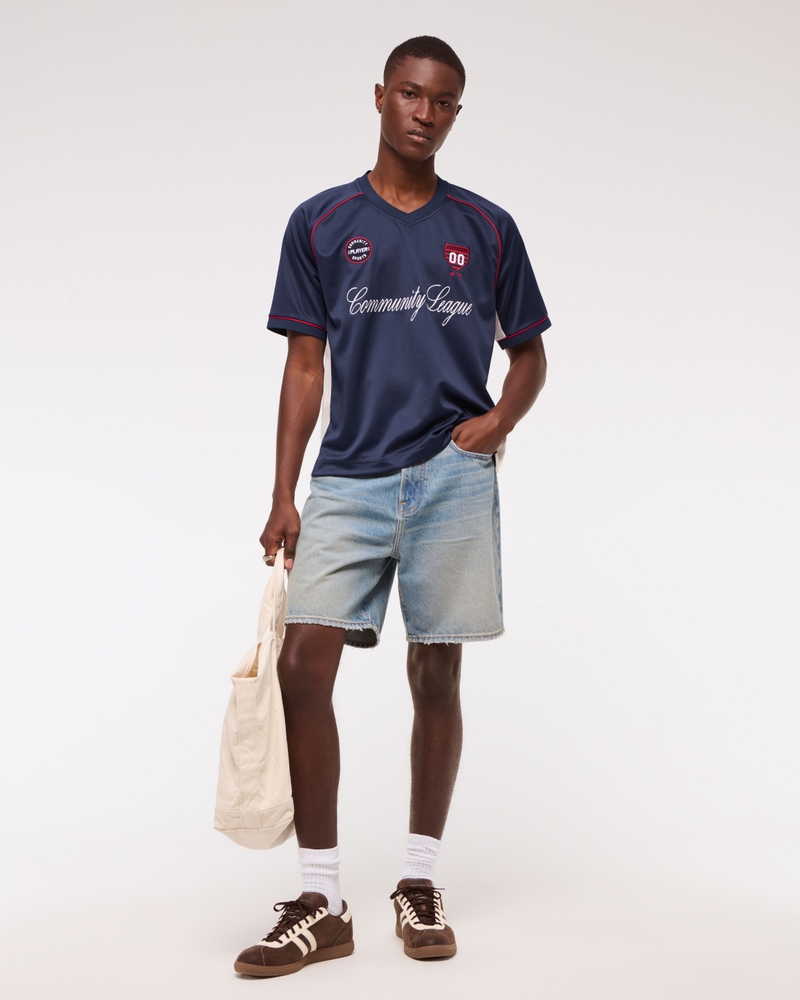 Cropped Soccer-Inspired Graphic Tee