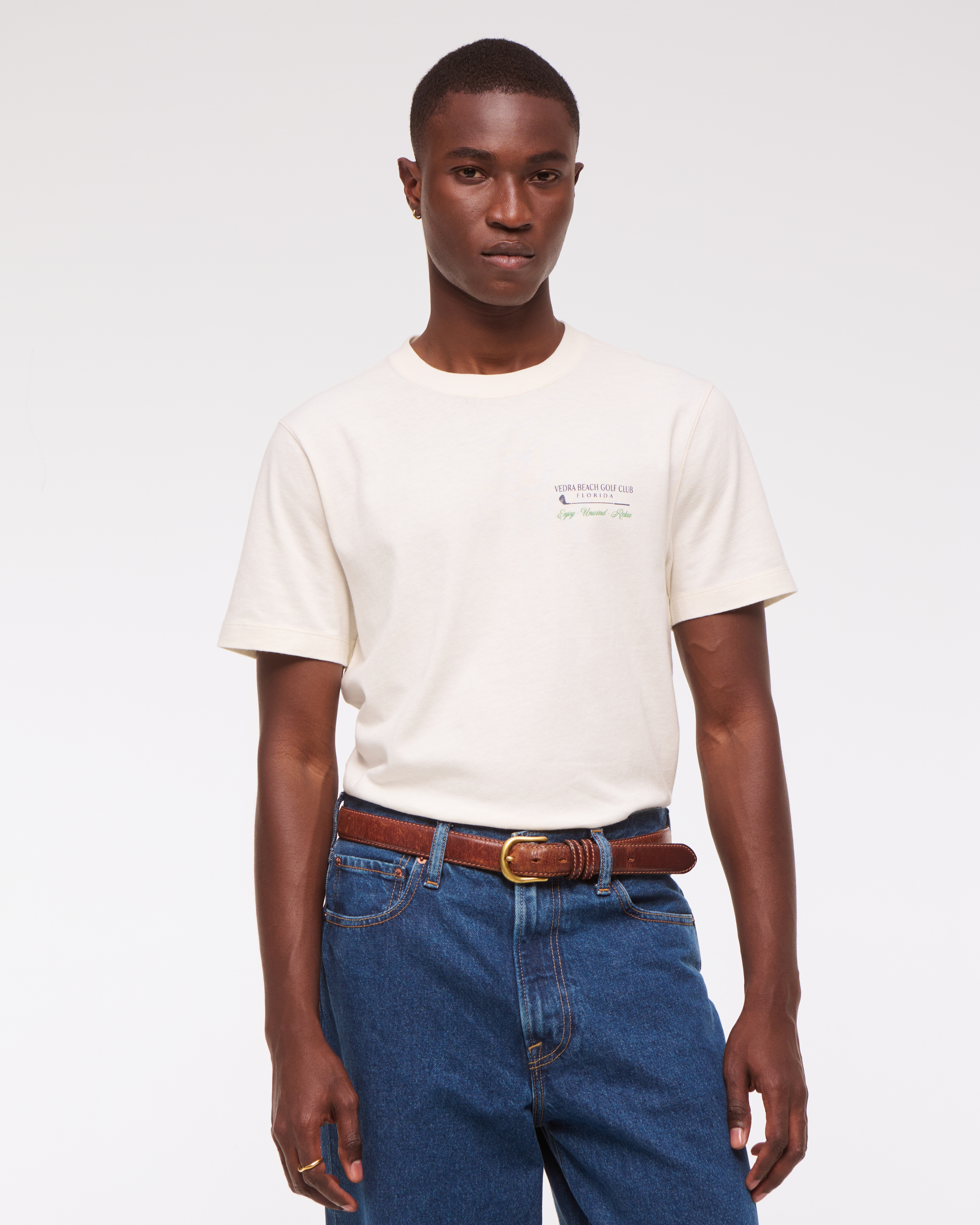 Abercrombie & Fitch Golf Graphic Tee In White