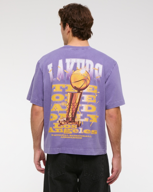 Cropped Los Angeles Lakers Graphic Tee, Purple view 2