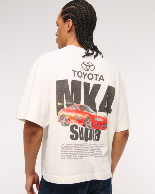 Cropped Toyota Supra Graphic Tee, Cream view 1
