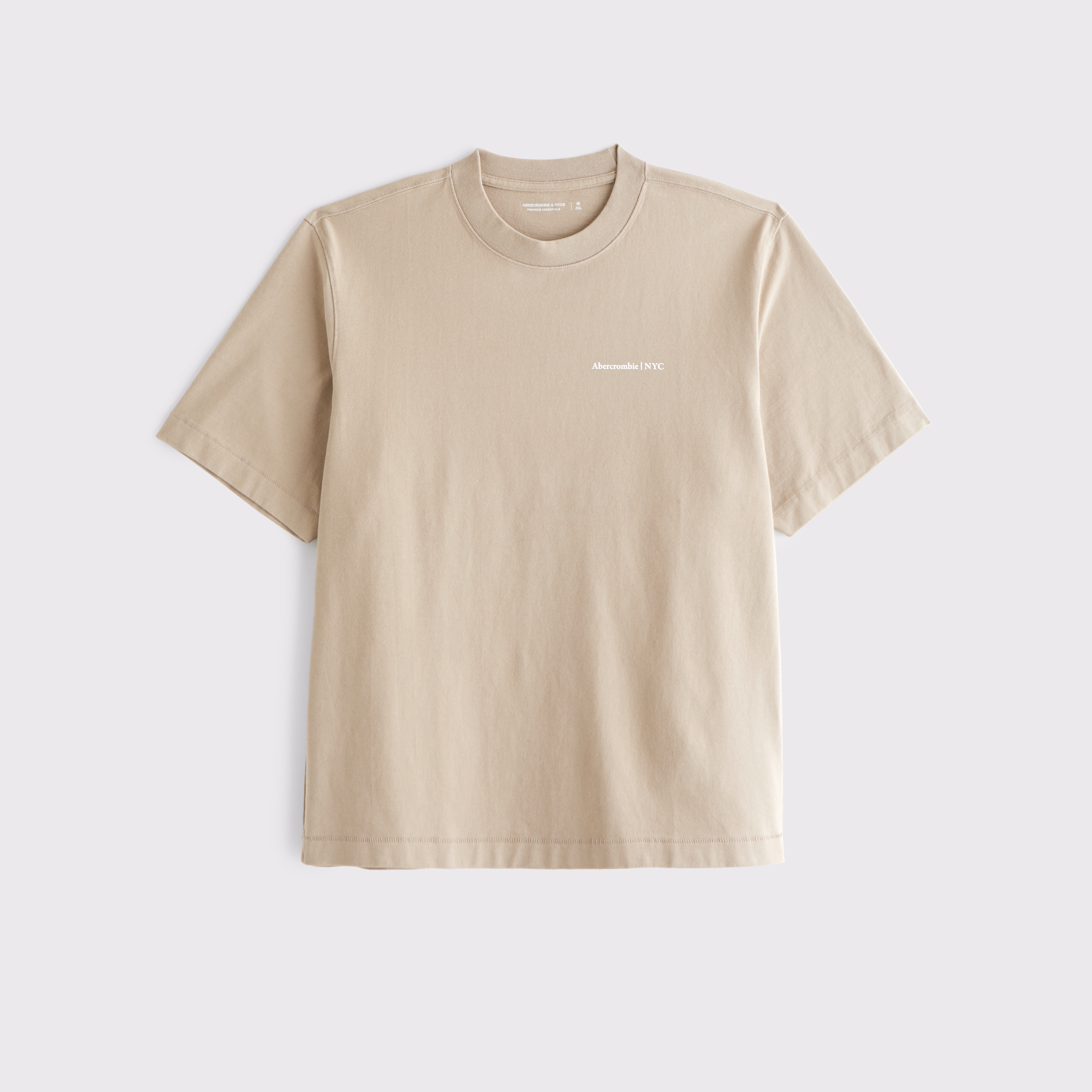 Abercrombie & Fitch Premium Heavyweight Micro-logo Tee In Brown