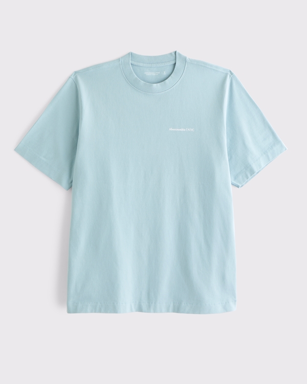 Premium Heavyweight Micro-Logo Tee, Tourmaline Green view 1