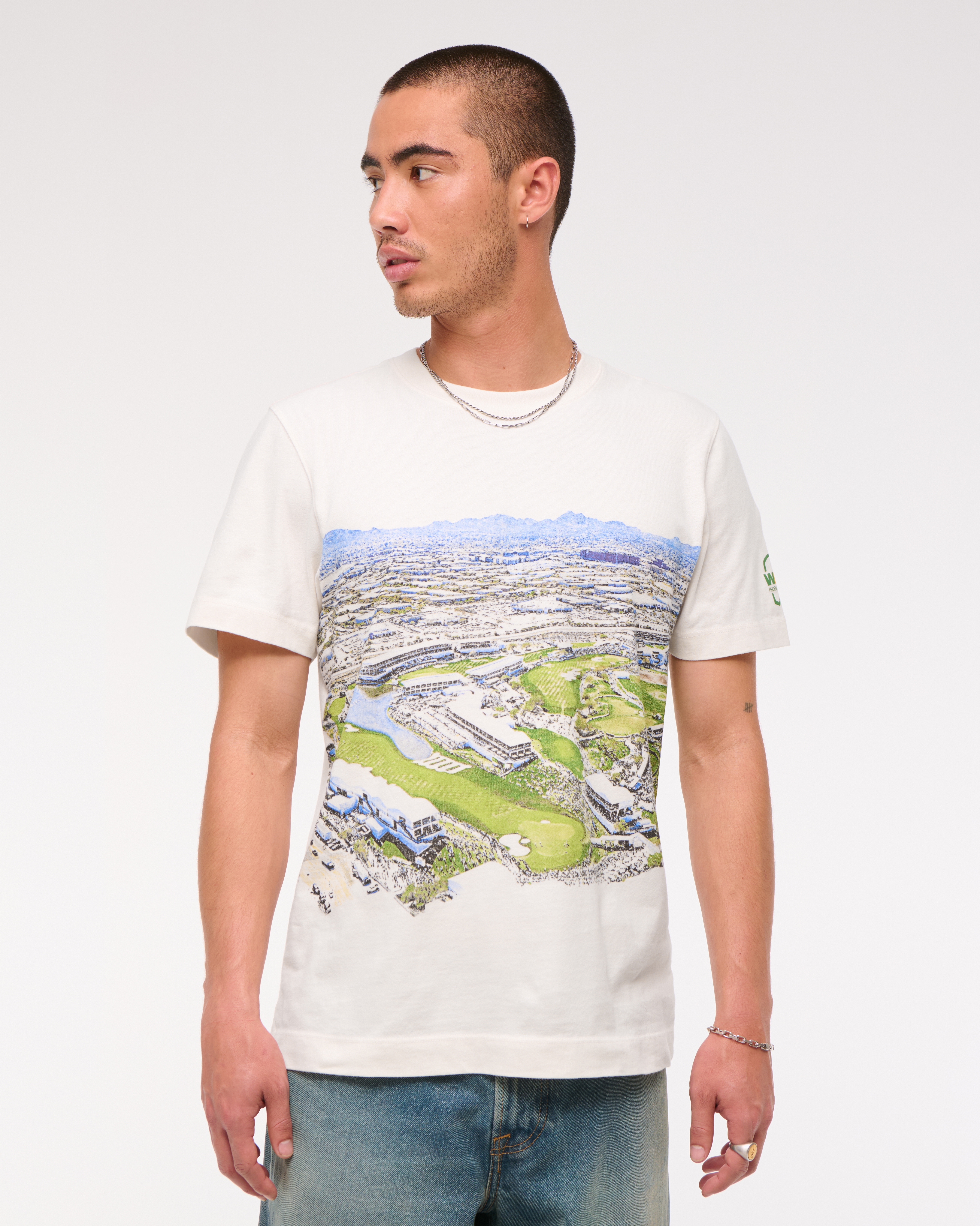 Abercrombie & Fitch Wm Phoenix Open Graphic Tee In White