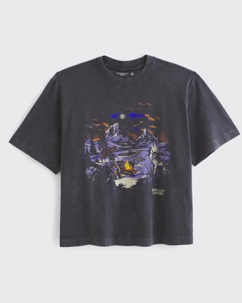 Abercrombie & Fitch◆クロップド グラフィック Tシャツ Black メンズ クロップド デュア・リパ グラフィックTシャツ | メンズ