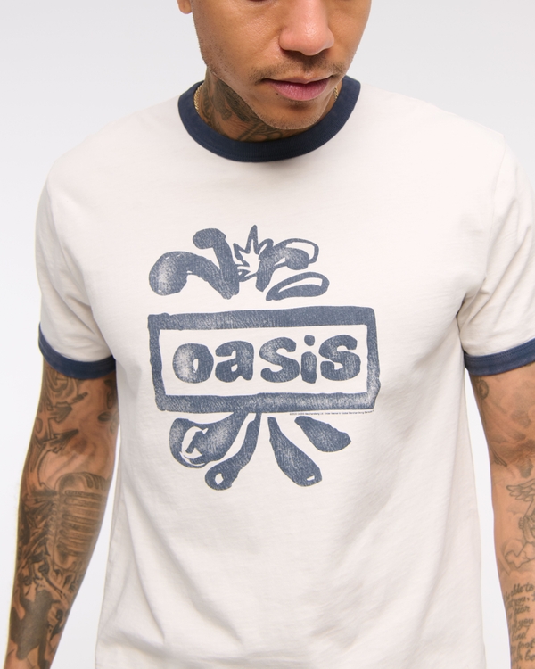 Oasis Shrunken Graphic Tee, Feather Gray view 2
