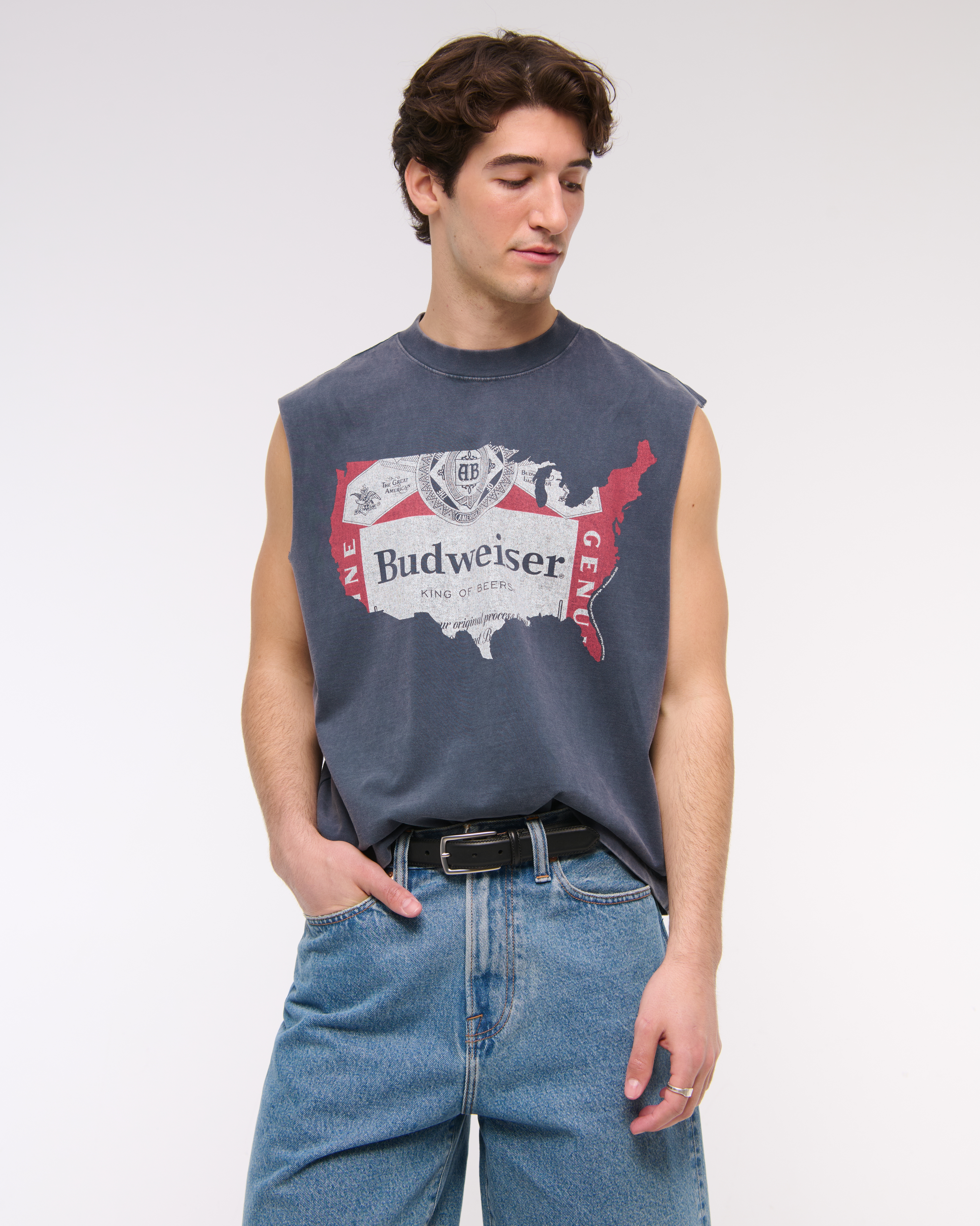 Men's Premium Heavyweight Cropped Budweiser Tank | Men's