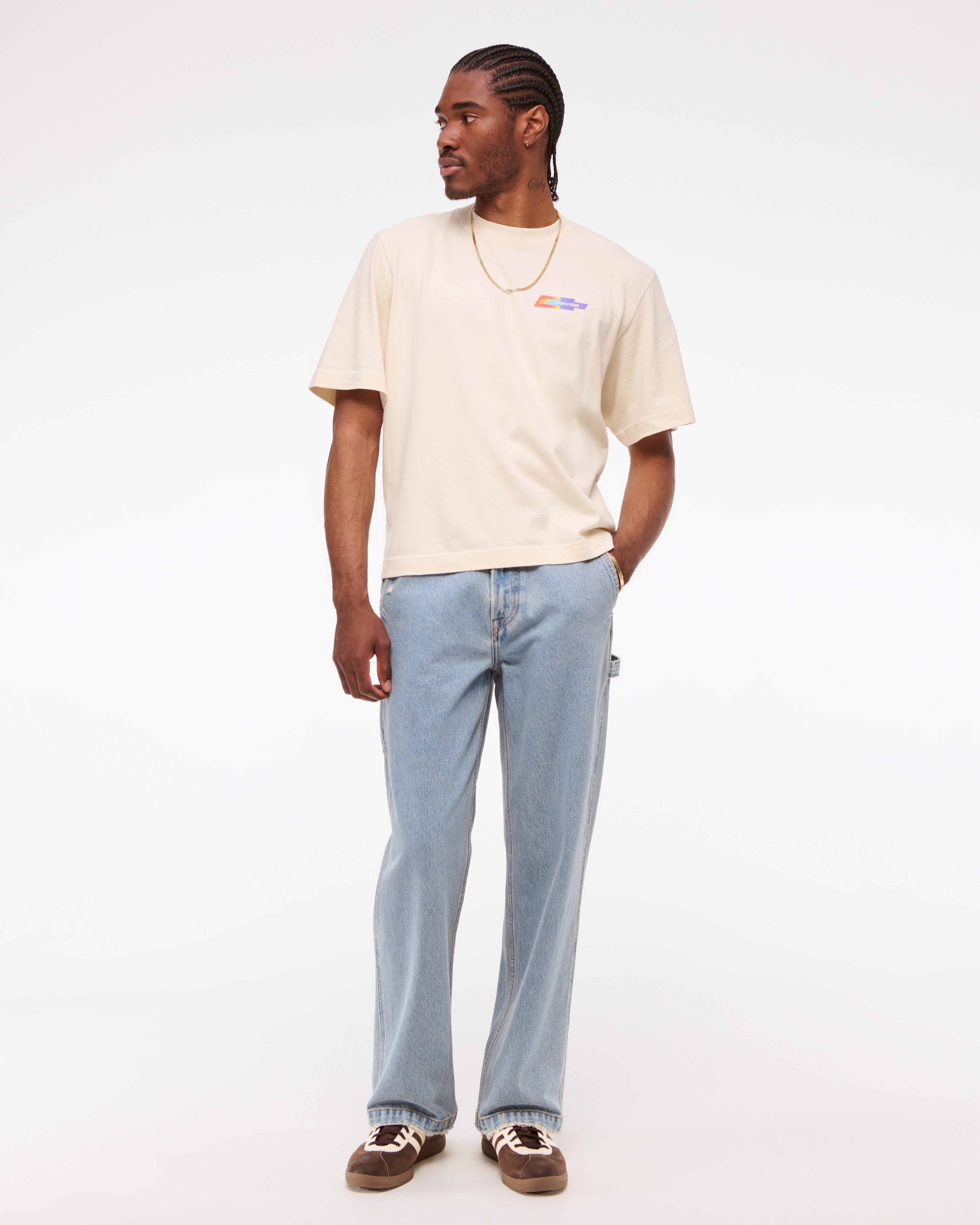 Men's Chevrolet Vintage-Inspired Cropped Graphic Tee | Men's