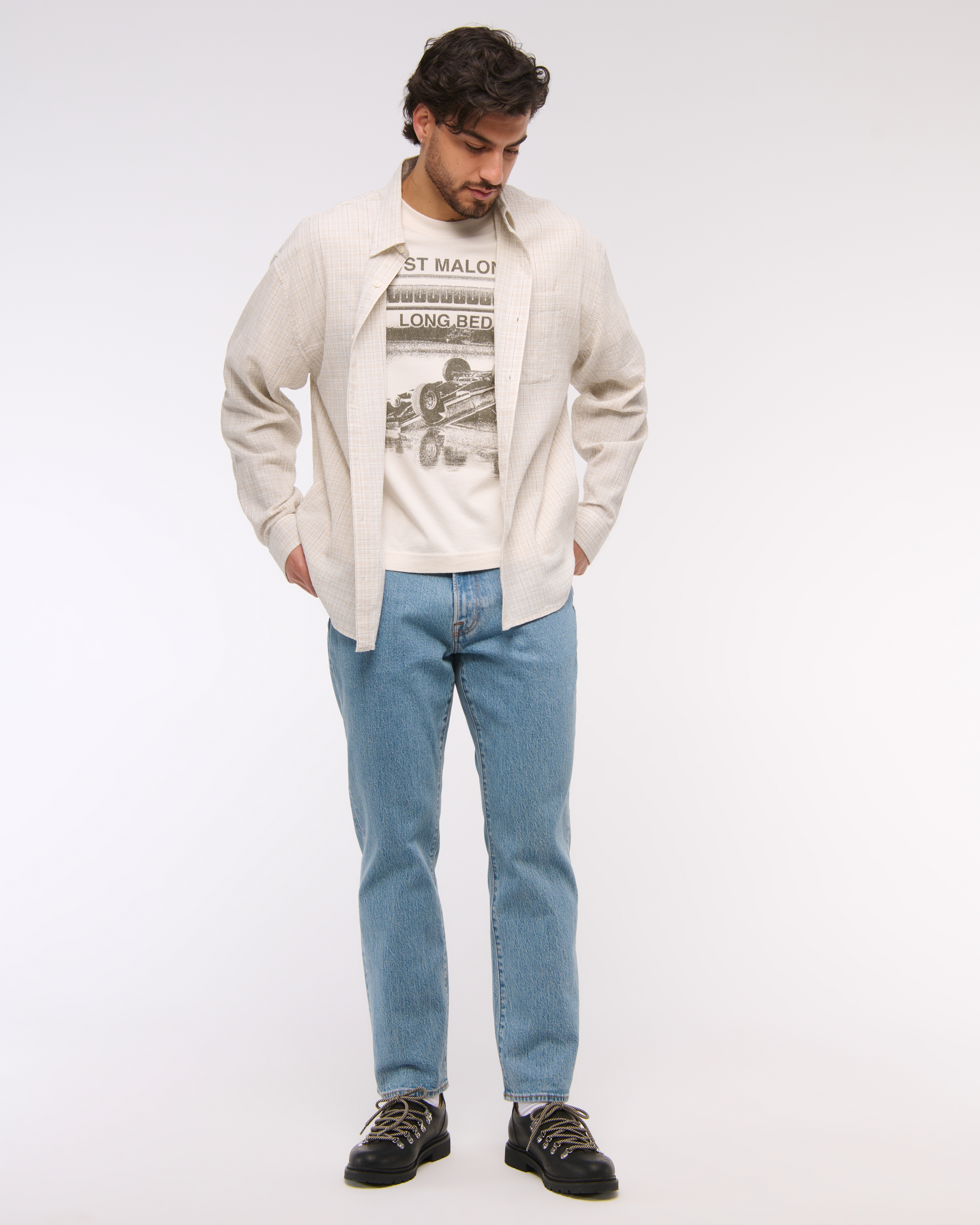 メンズ クロップド ポスト マローン グラフィックTシャツ