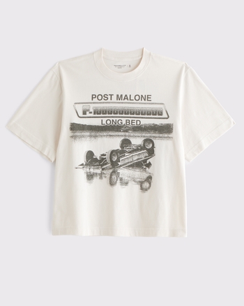 Tシャツ・カットソー Abercrombie & Fitch Cropped Post Malone Graphic Tee KIC_123-5038-00424-100_prod1?