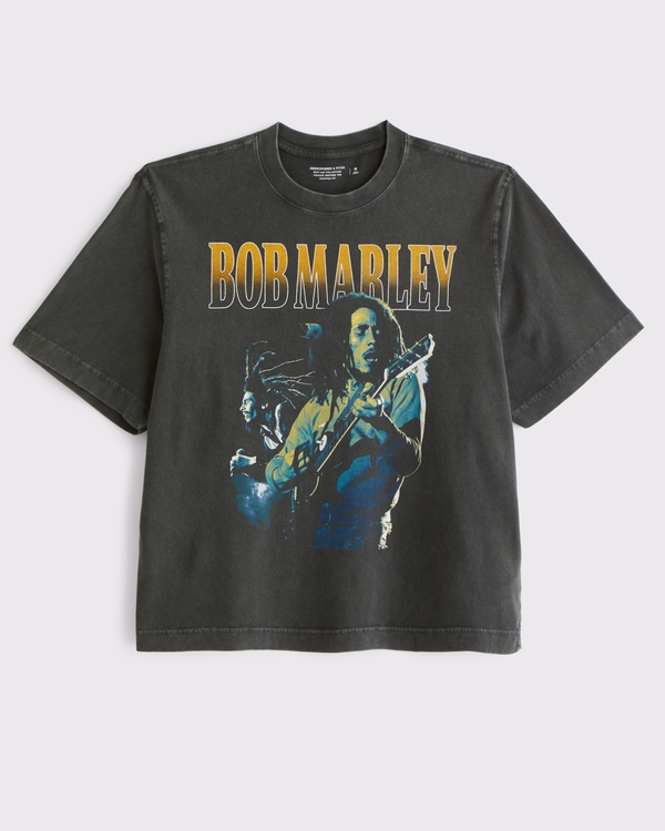 Bob Marley Vintage-Inspired Cropped Graphic Tee