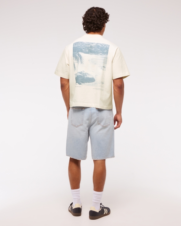 Premium Heavyweight Cropped Thailand Graphic Tee, Cream view 1